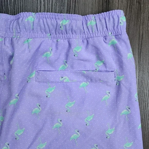Surf Society Swim Trunks Men's Size XL Green Flamingo Pattern Swimwear Beach - Picture 7 of 7